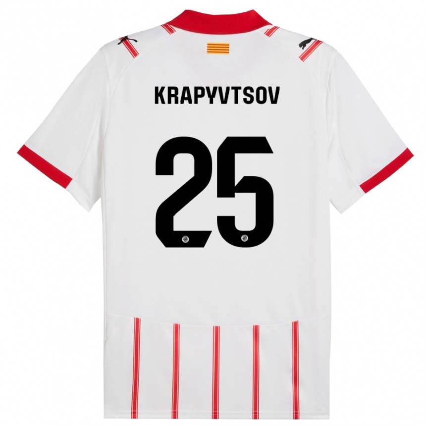 גברים כדורגל Vladyslav Krapyvtsov #25 לבן אדום ג'רזי ביתית 2025/26