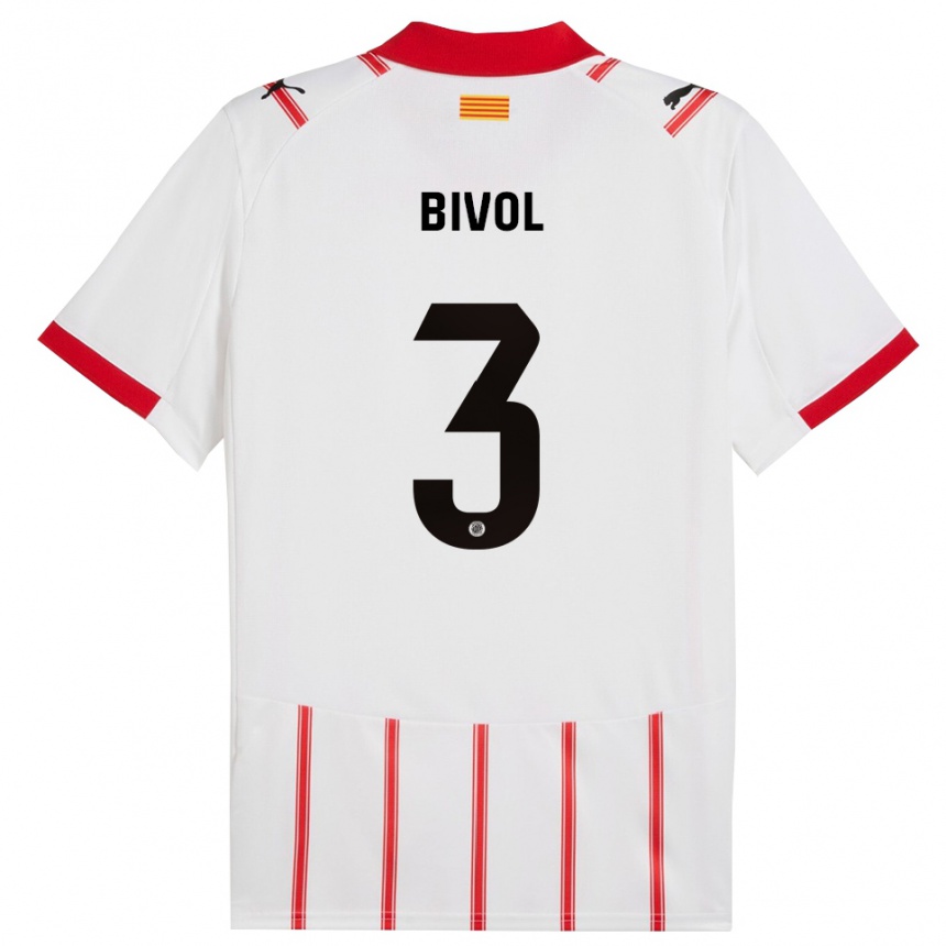 גברים כדורגל Victor Bivol #3 לבן אדום ג'רזי ביתית 2025/26