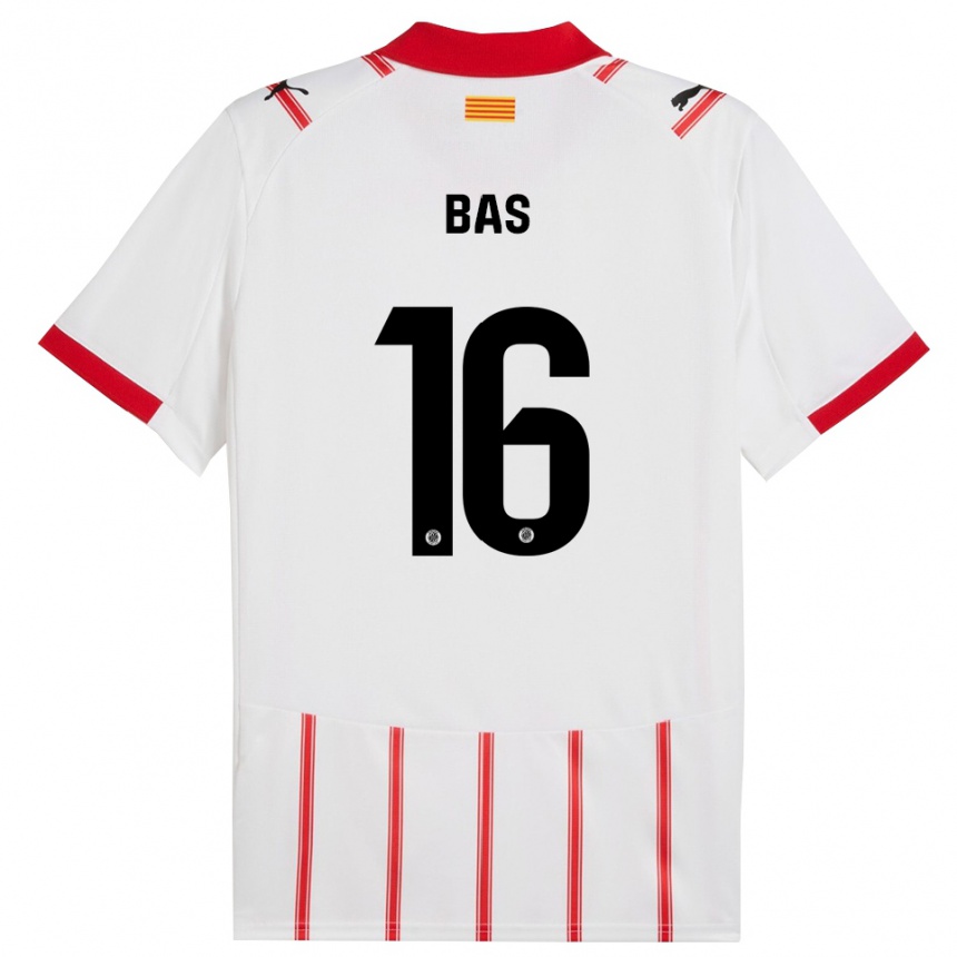גברים כדורגל Jordi Bas #16 לבן אדום ג'רזי ביתית 2025/26