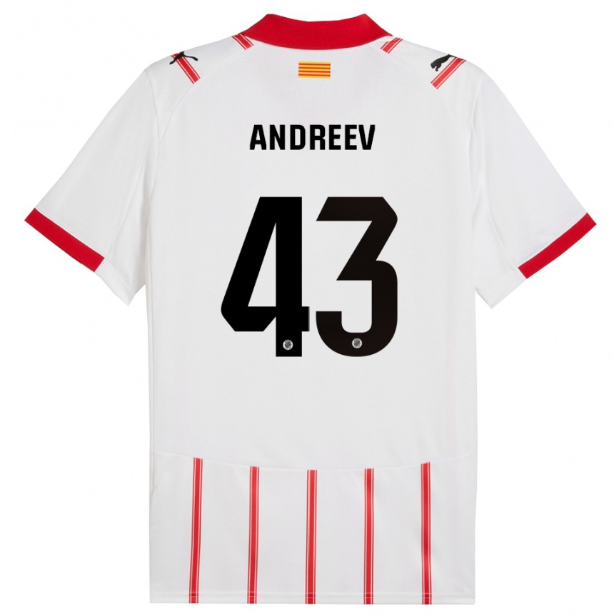 גברים כדורגל Aleksandar Andreev #43 לבן אדום ג'רזי ביתית 2025/26