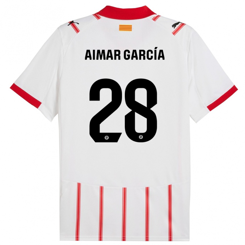 גברים כדורגל Aimar García #28 לבן אדום ג'רזי ביתית 2025/26