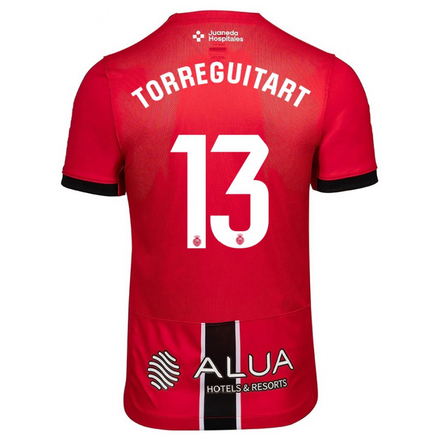 גברים כדורגל Nil Torreguitart #13 אדום שחור ג'רזי ביתית 2025/26