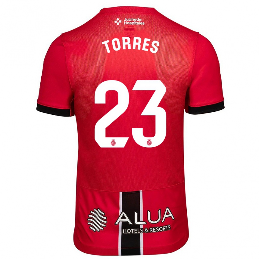 גברים כדורגל Iker Torres #23 אדום שחור ג'רזי ביתית 2025/26