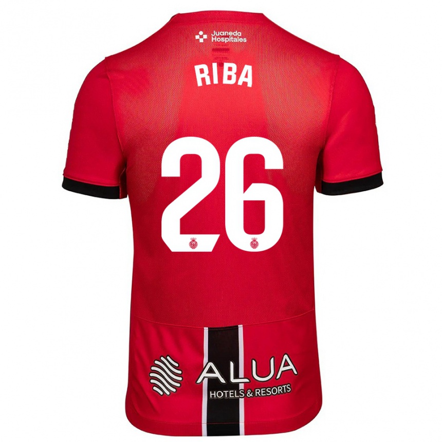 גברים כדורגל Cesc Riba #26 אדום שחור ג'רזי ביתית 2025/26