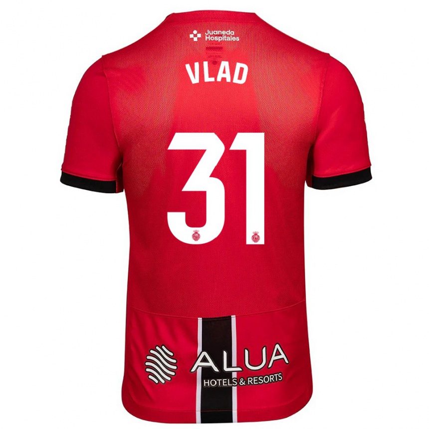 גברים כדורגל Rares Vlad #31 אדום שחור ג'רזי ביתית 2025/26