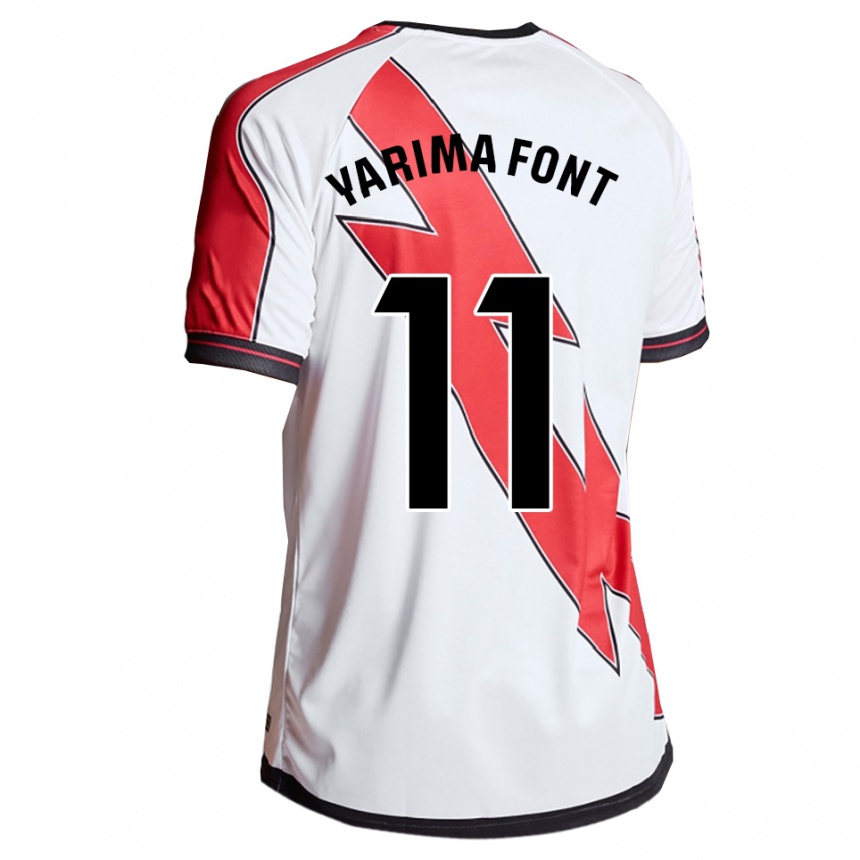 גברים כדורגל Yarima Font Barrasa #11 לבן אדום ג'רזי ביתית 2025/26