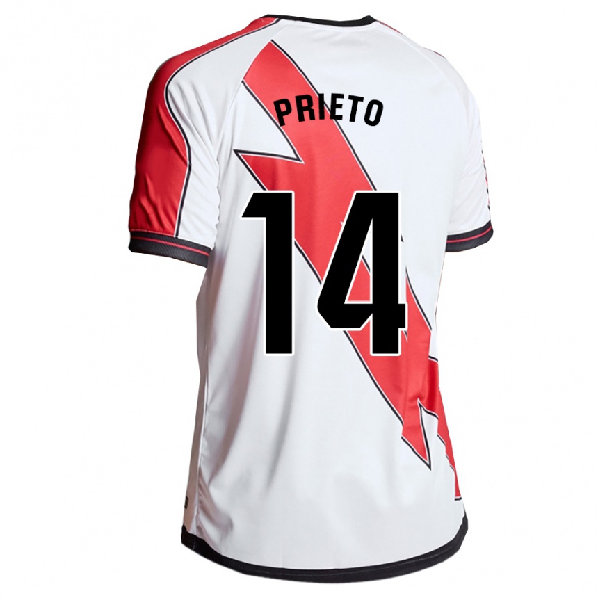 גברים כדורגל Pablo Prieto #14 לבן אדום ג'רזי ביתית 2025/26