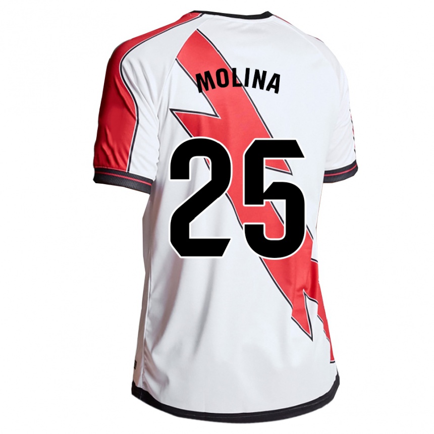 גברים כדורגל Adrián Molina #25 לבן אדום ג'רזי ביתית 2025/26