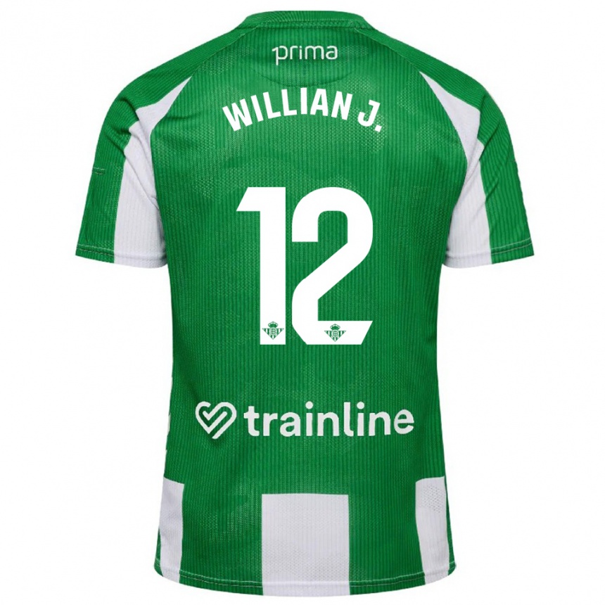 גברים כדורגל וויליאן ז'וזה #12 ירוק לבן ג'רזי ביתית 2025/26