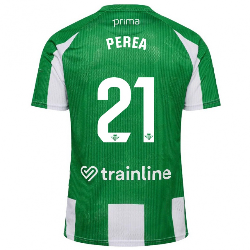 גברים כדורגל Paula Perea #21 ירוק לבן ג'רזי ביתית 2025/26