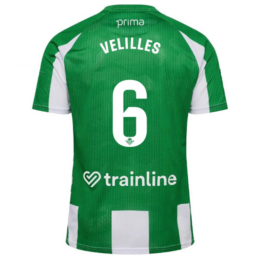 גברים כדורגל Luis Velilles #6 ירוק לבן ג'רזי ביתית 2025/26