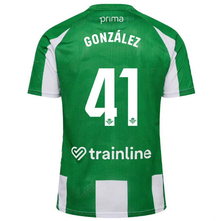גברים כדורגל Manu González #41 ירוק לבן ג'רזי ביתית 2025/26
