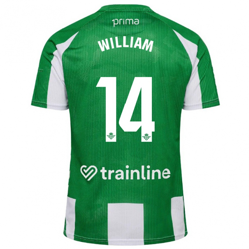 גברים כדורגל וויליאם קרבאליו #14 ירוק לבן ג'רזי ביתית 2025/26