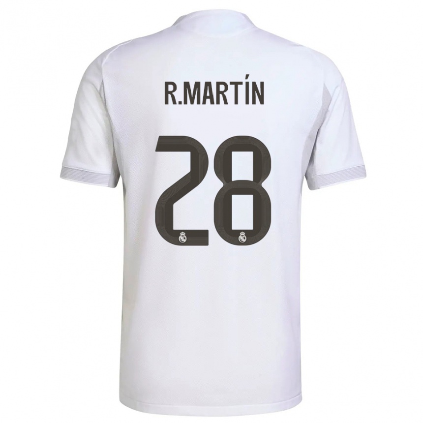 גברים כדורגל רוברטו מרטין #28 לבן צהוב ג'רזי ביתית 2025/26