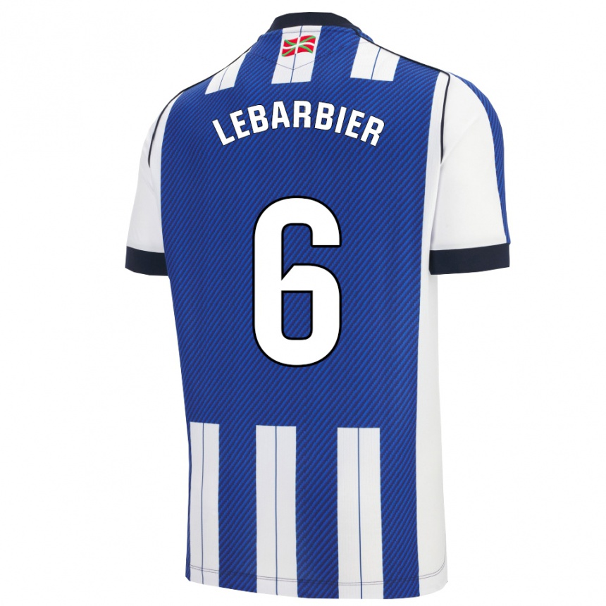 גברים כדורגל אלכס לברביר #6 כחול לבן ג'רזי ביתית 2025/26
