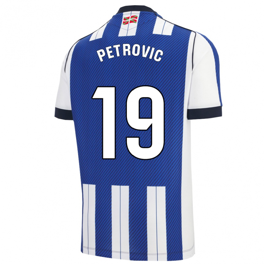 גברים כדורגל Luka Petrovic #19 כחול לבן ג'רזי ביתית 2025/26