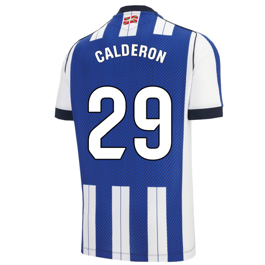גברים כדורגל Iker Calderon #29 כחול לבן ג'רזי ביתית 2025/26