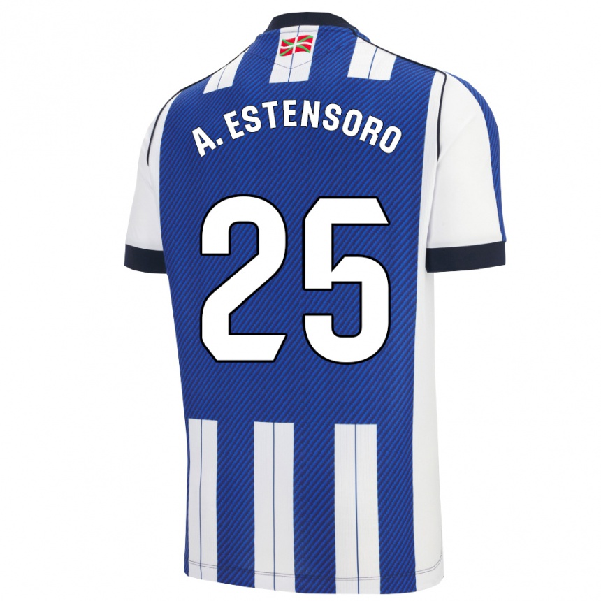 גברים כדורגל Alazne Estensoro #25 כחול לבן ג'רזי ביתית 2025/26