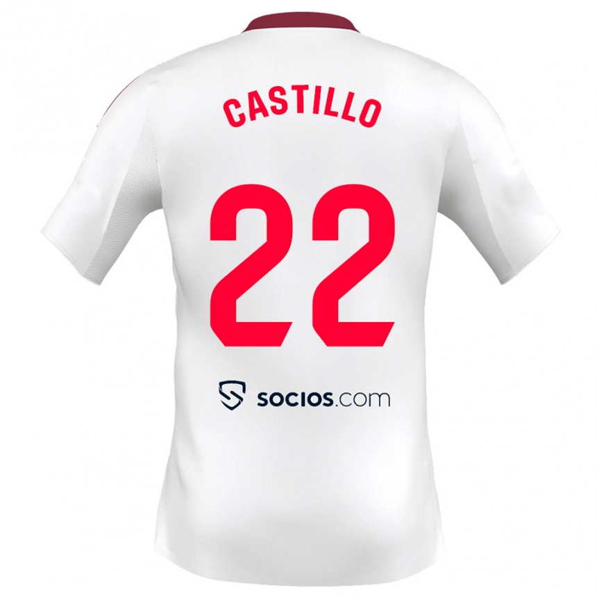 גברים כדורגל חוסה קסטיו #22 לבן אדום ג'רזי ביתית 2025/26