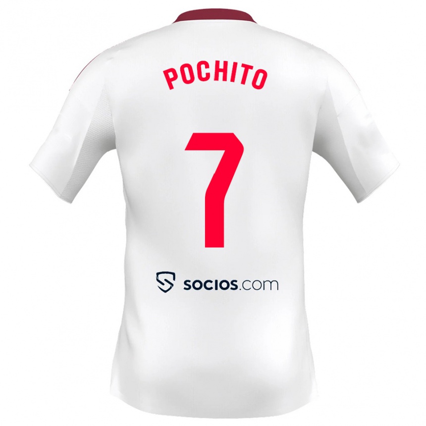 גברים כדורגל Pochito #7 לבן אדום ג'רזי ביתית 2025/26