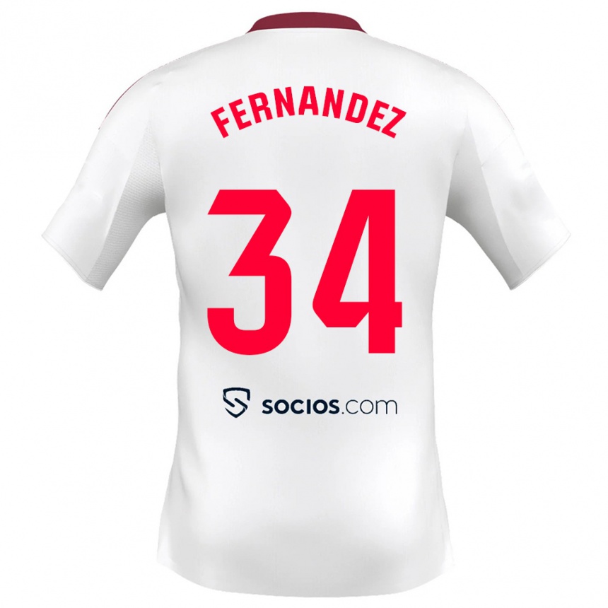 גברים כדורגל מארק פרננדס #34 לבן אדום ג'רזי ביתית 2025/26