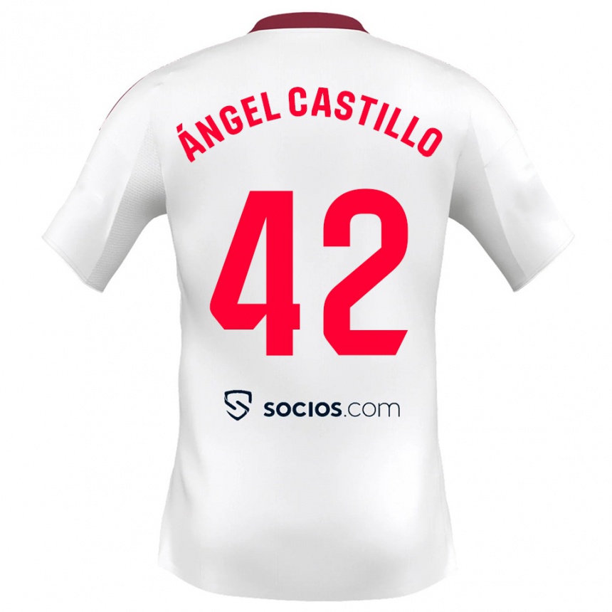 גברים כדורגל Manuel Ángel Castillo #42 לבן אדום ג'רזי ביתית 2025/26