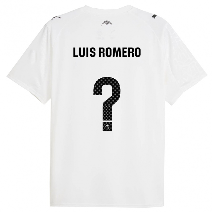 גברים כדורגל Luis Romero #0 לבן שחור ג'רזי ביתית 2025/26