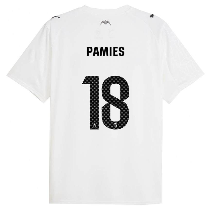 גברים כדורגל Javi Pamies #18 לבן שחור ג'רזי ביתית 2025/26