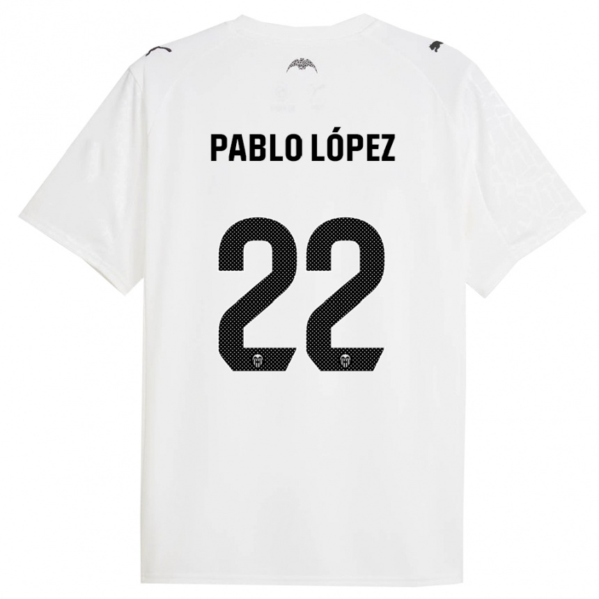 גברים כדורגל Pablo López #22 לבן שחור ג'רזי ביתית 2025/26