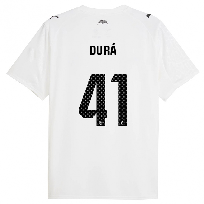 גברים כדורגל Jaume Durá #41 לבן שחור ג'רזי ביתית 2025/26