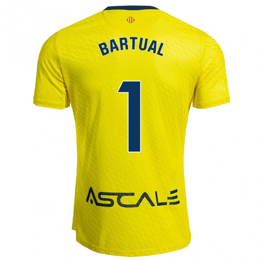גברים כדורגל Kike Bartual #1 צהוב נייבי ג'רזי ביתית 2025/26
