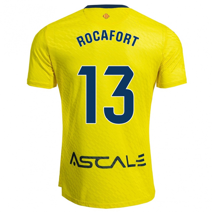 גברים כדורגל Rodrigo Rocafort #13 צהוב נייבי ג'רזי ביתית 2025/26