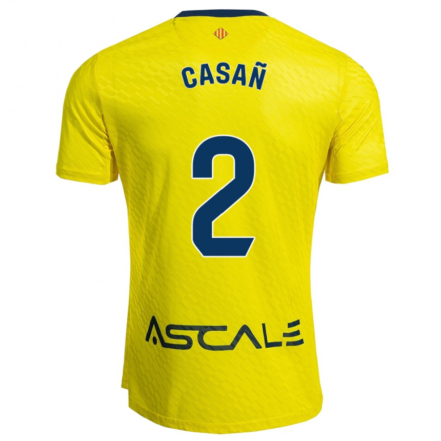 גברים כדורגל Jorge Casañ #2 צהוב נייבי ג'רזי ביתית 2025/26