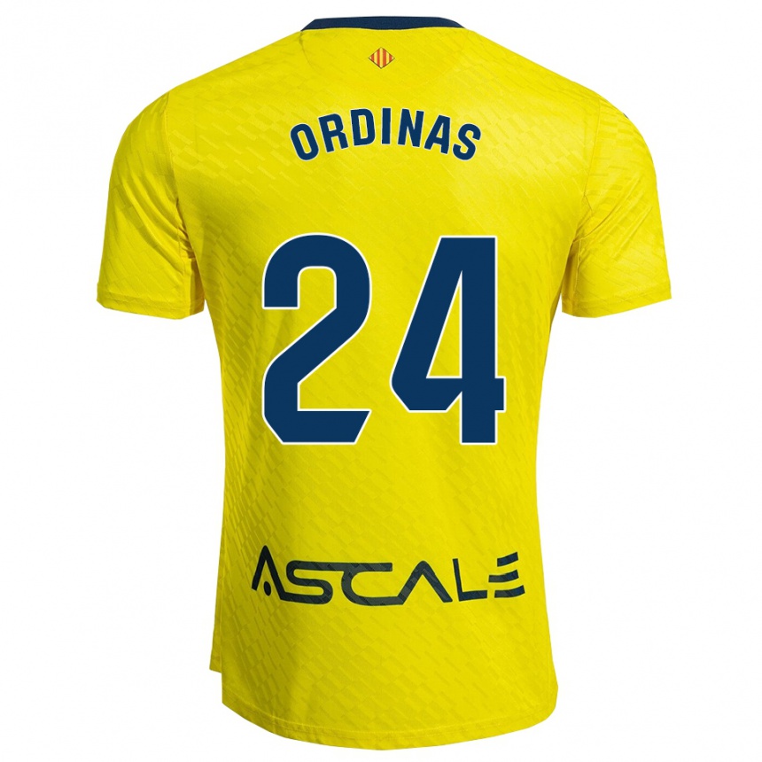 גברים כדורגל Andreu Ordinas #24 צהוב נייבי ג'רזי ביתית 2025/26