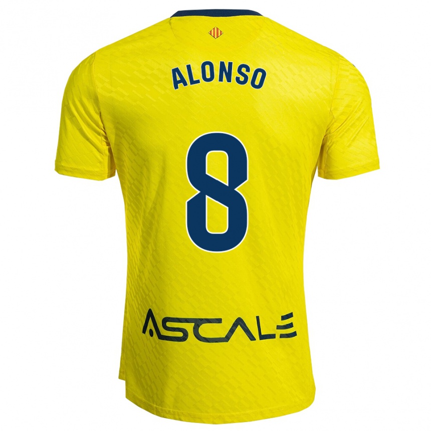 גברים כדורגל Rodri Alonso #8 צהוב נייבי ג'רזי ביתית 2025/26