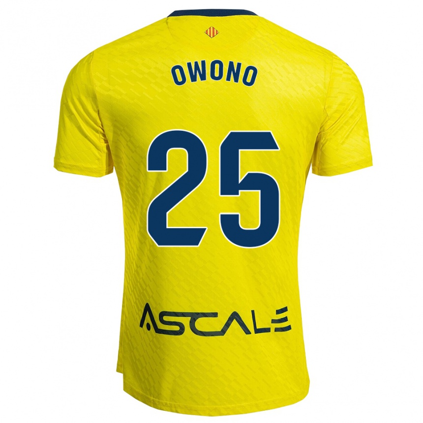 גברים כדורגל Roberto Owono #25 צהוב נייבי ג'רזי ביתית 2025/26