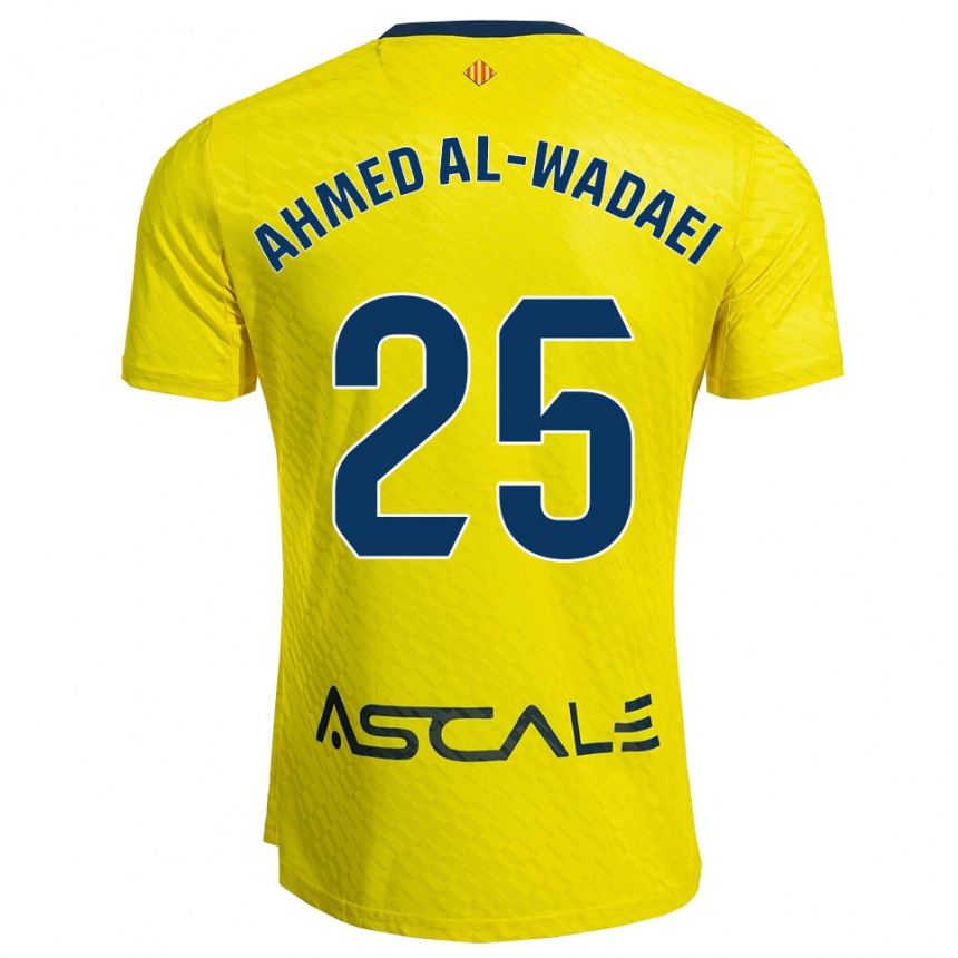 גברים כדורגל Sayed Ahmed Al-Wadaei #25 צהוב נייבי ג'רזי ביתית 2025/26