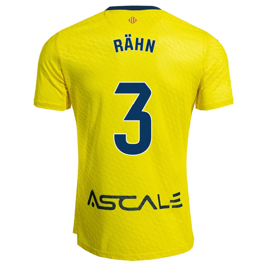 גברים כדורגל Ronan Rähn #3 צהוב נייבי ג'רזי ביתית 2025/26