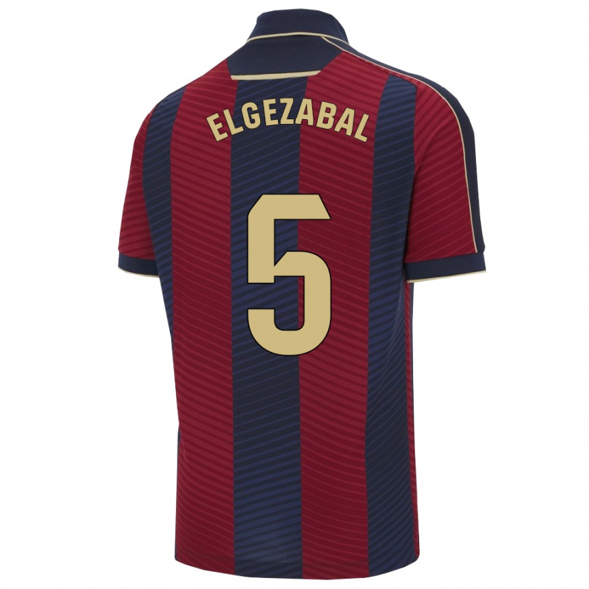 גברים כדורגל Unai Elgezabal #5 אדום נייבי ג'רזי ביתית 2025/26
