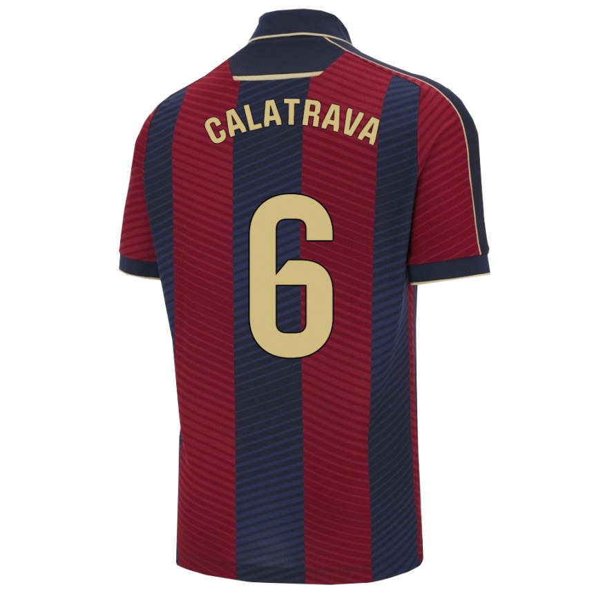גברים כדורגל Alberto Calatrava #6 אדום נייבי ג'רזי ביתית 2025/26