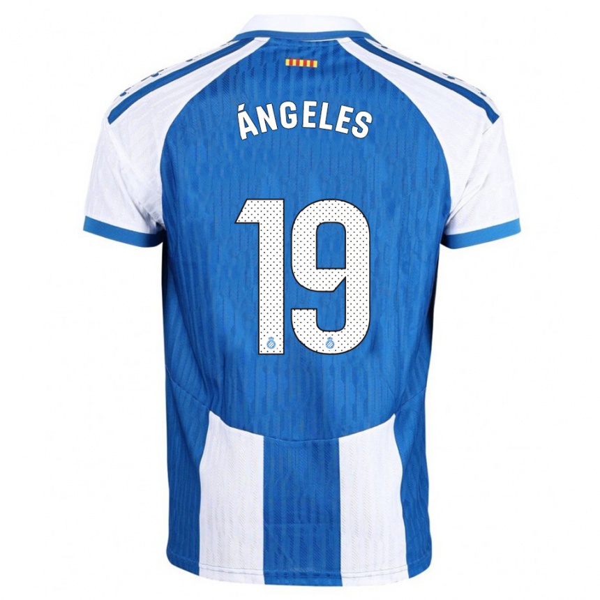 גברים כדורגל Ángeles Del Álamo Sánchez #19 כחול לבן ג'רזי ביתית 2025/26