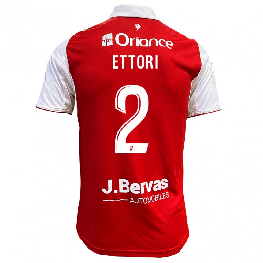 גברים כדורגל Ilan Ettori #2 אדום לבן ג'רזי ביתית 2025/26