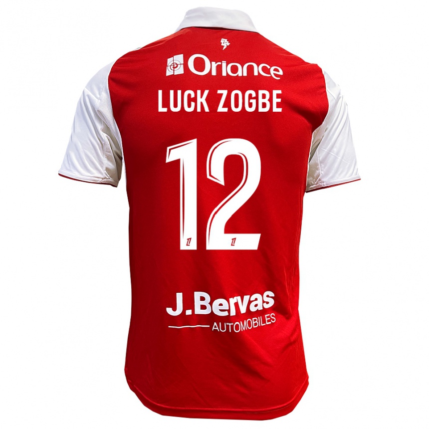 גברים כדורגל Luck Zogbé #12 אדום לבן ג'רזי ביתית 2025/26