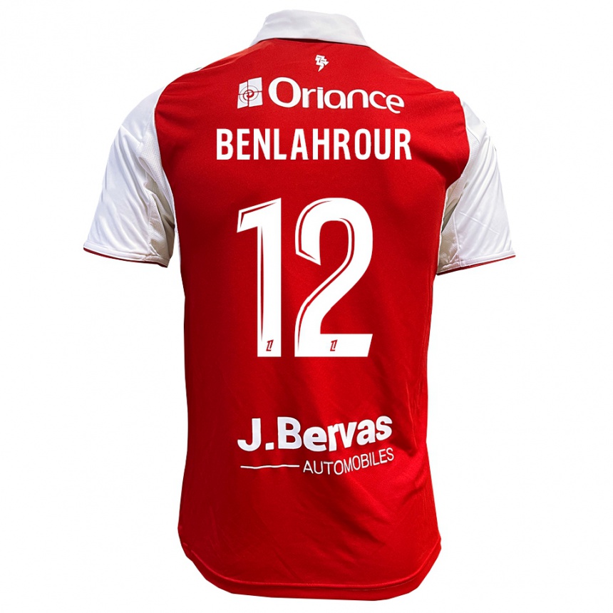 גברים כדורגל Ilyes Benlahrour #12 אדום לבן ג'רזי ביתית 2025/26