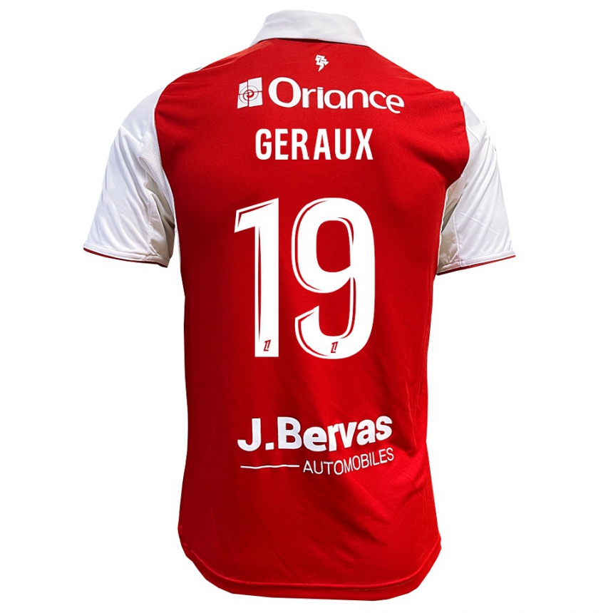 גברים כדורגל Noan Geraux #19 אדום לבן ג'רזי ביתית 2025/26