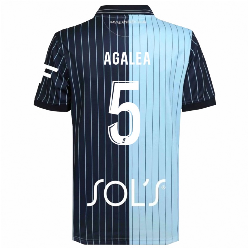 גברים כדורגל Nathan Agalea #5 כחול נייבי תכלת ג'רזי ביתית 2025/26