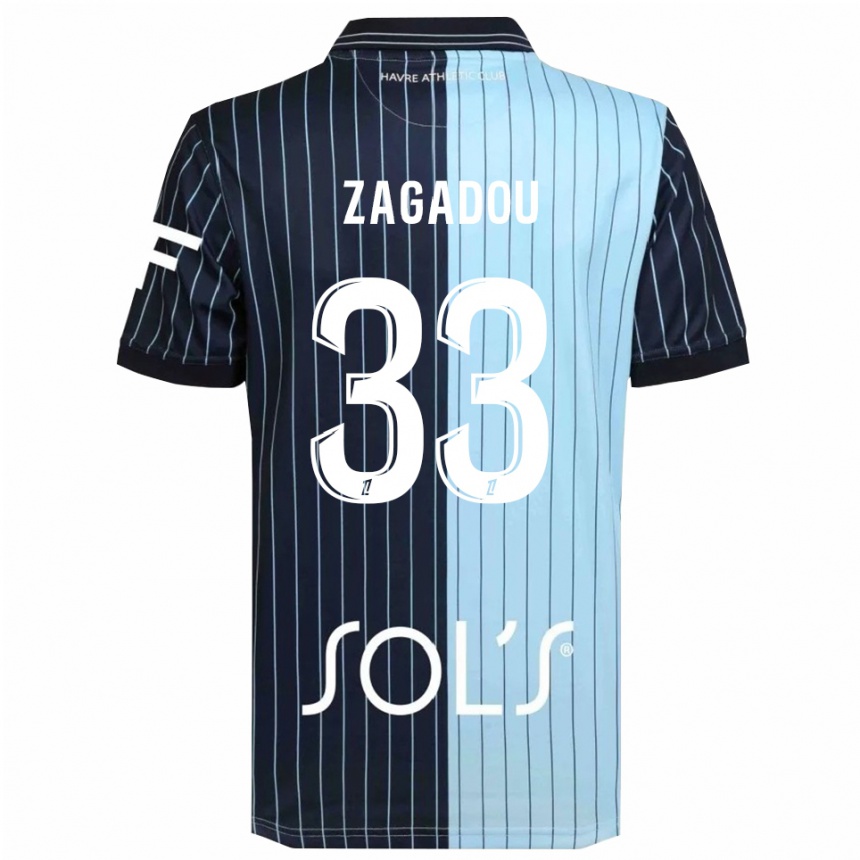 גברים כדורגל Stephan Zagadou #33 כחול נייבי תכלת ג'רזי ביתית 2025/26