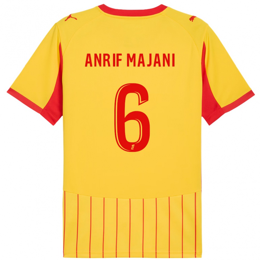 גברים כדורגל El Anrif Majani #6 צהוב אדום ג'רזי ביתית 2025/26