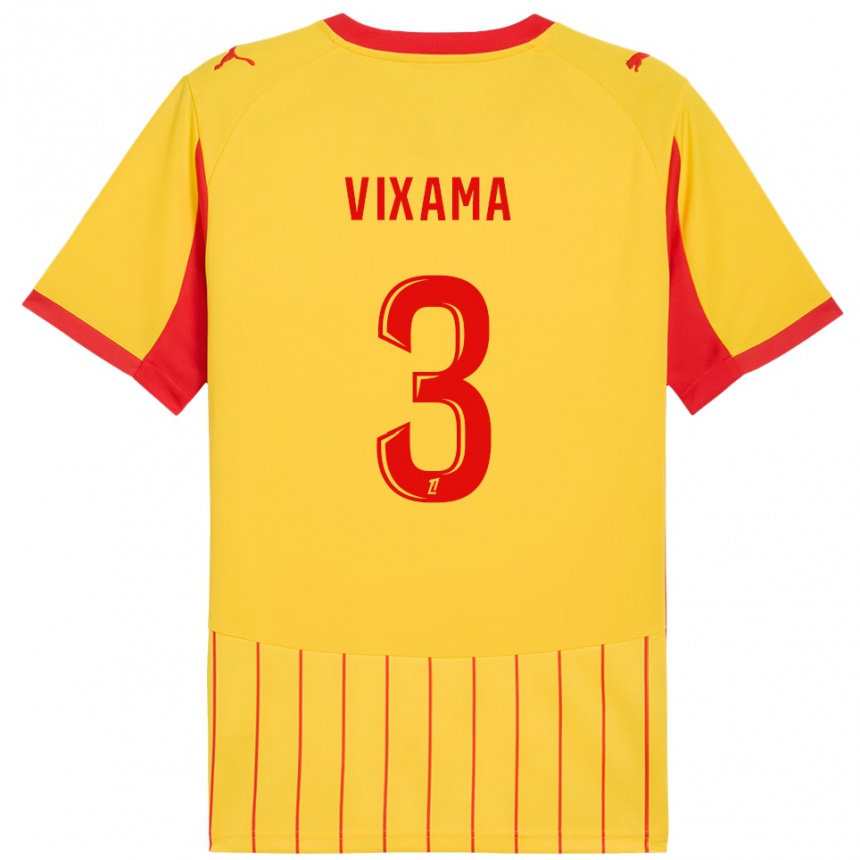 גברים כדורגל Davidson Vixama #3 צהוב אדום ג'רזי ביתית 2025/26
