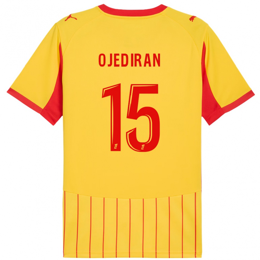 גברים כדורגל Hamzat Ojediran #15 צהוב אדום ג'רזי ביתית 2025/26